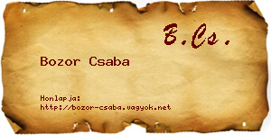 Bozor Csaba névjegykártya